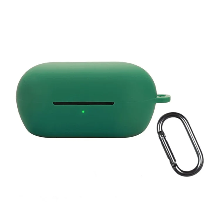 Funda de silicona para Sony WF-C710N, auriculares inalámbricos con hebilla antivío - Verde oscuro