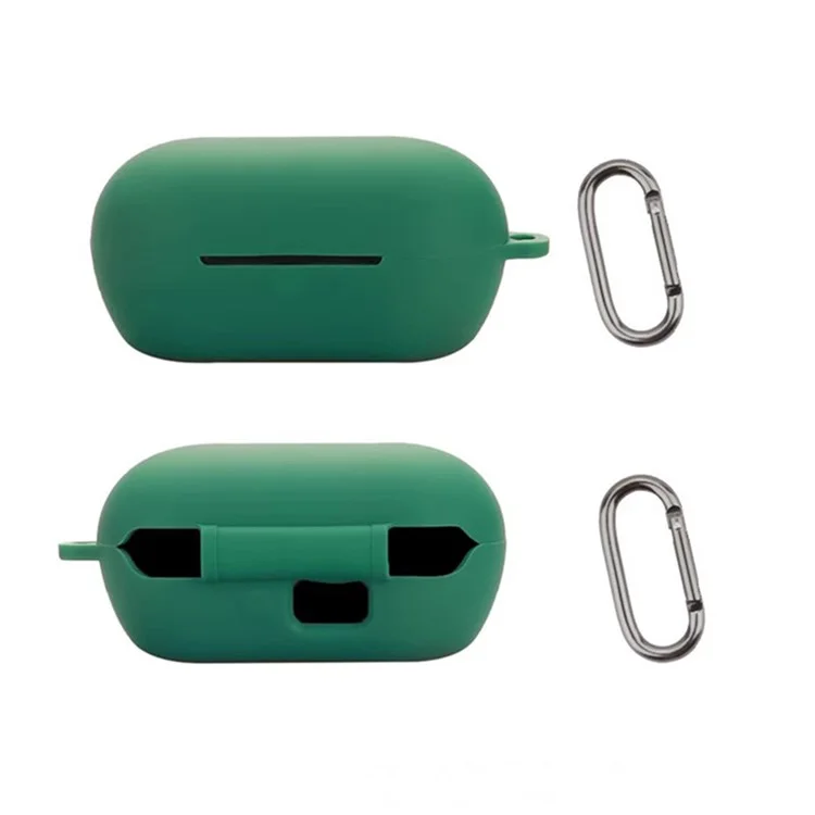 Funda de silicona para Sony WF-C710N, auriculares inalámbricos con hebilla antivío - Verde oscuro