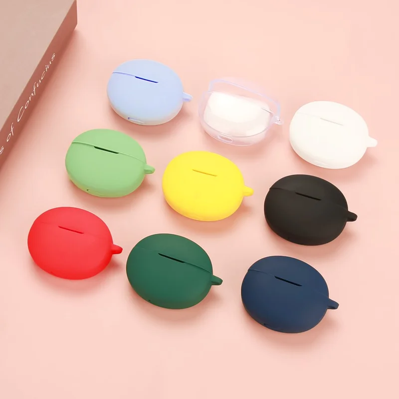 Cover in silicone per Oppo Enco Free4 Custodia protettiva per cuffie wireless con fibbia anti-smarrimento - Verde scuro