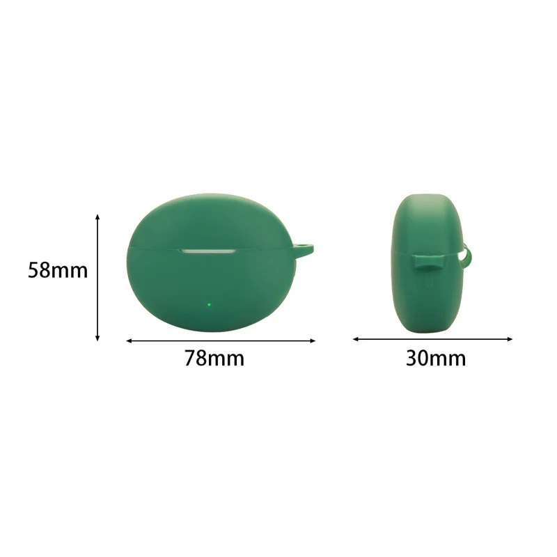Cover in silicone per Oppo Enco Free4 Custodia protettiva per cuffie wireless con fibbia anti-smarrimento - Verde scuro