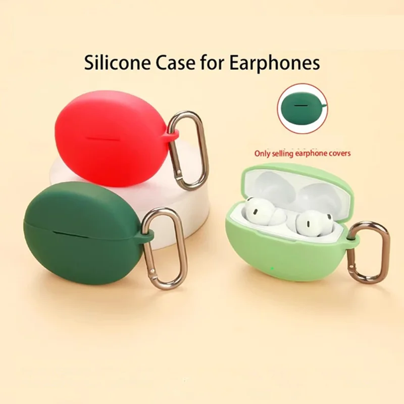Cover in silicone per Oppo Enco Free4 Custodia protettiva per cuffie wireless con fibbia anti-smarrimento - Verde scuro