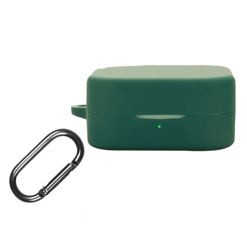 For CMF Buds 2 Silicone Case Wireless Earphones Protective Cover with Anti-Lost Buckle - Blackish Green