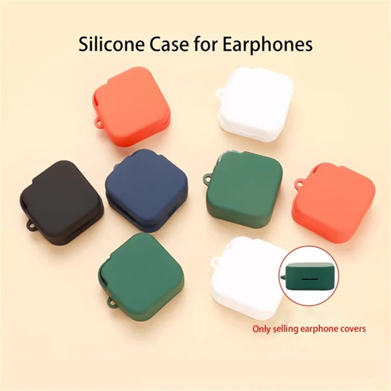 For CMF Buds 2 Silicone Case Wireless Earphones Protective Cover with Anti-Lost Buckle - Blackish Green