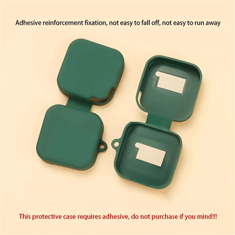 For CMF Buds 2 Silicone Case Wireless Earphones Protective Cover with Anti-Lost Buckle - Blackish Green