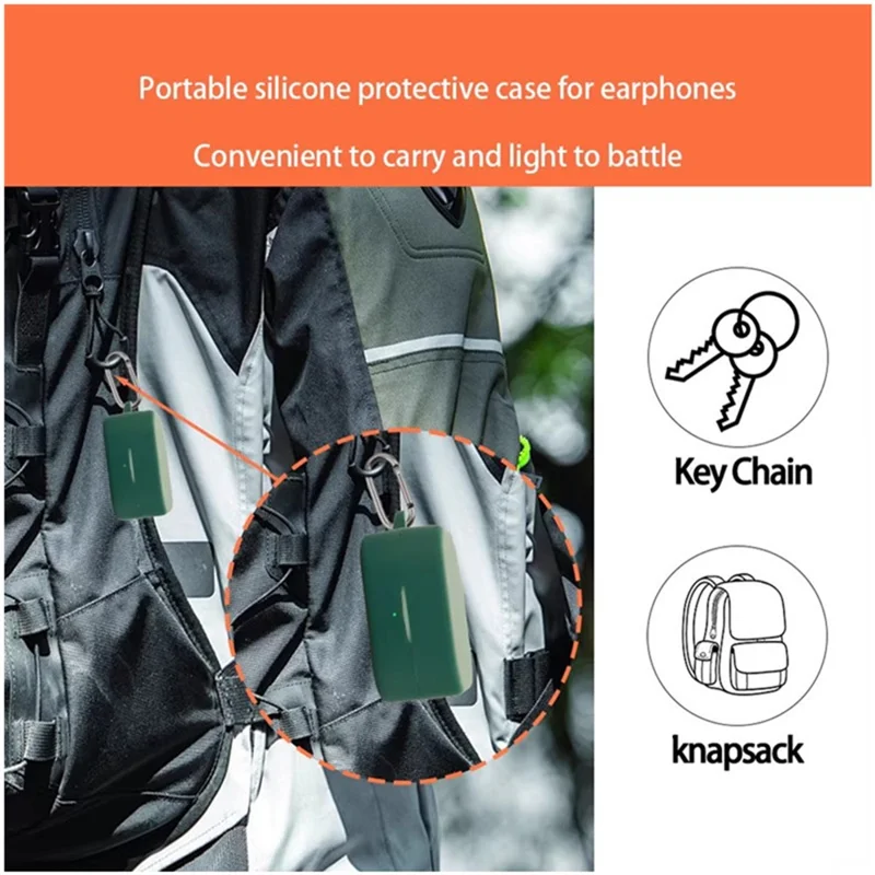 For CMF Buds 2 Silicone Case Wireless Earphones Protective Cover with Anti-Lost Buckle - White