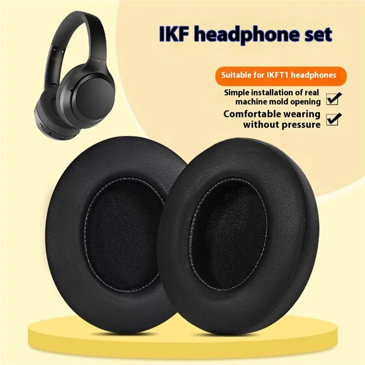 1 Pair For iKF T1 Pro / T1 Replacement Earpads Wireless Bluetooth-Compatible Headphones Protein Leather Ear Cushions