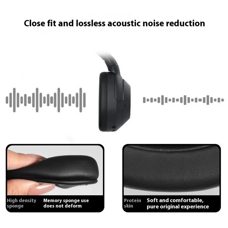 1 Par de Almofadas de Ouvido de Reposição para Sony WH-ULT900N / ULT WEAR Fones de Ouvido Sem Fio - Preto