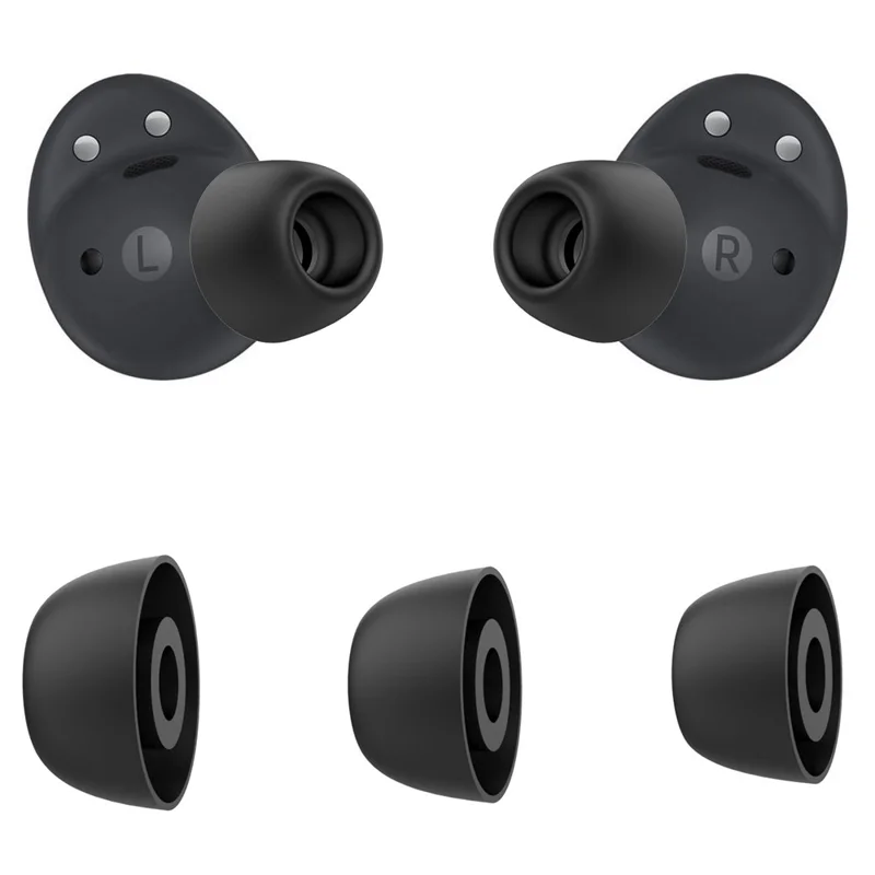 AHASTYLE PT168-B2 3 Pairs For Samsung Galaxy Buds2 Pro Silicone Ear Tips Replacement Earphone Caps, Size: S + M + L - Black