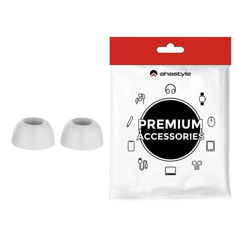 AHASTYLE PT168-B2 1 Pair For Samsung Galaxy Buds2 Pro Silicone Ear Tips Replacement Earphone Caps - White / S