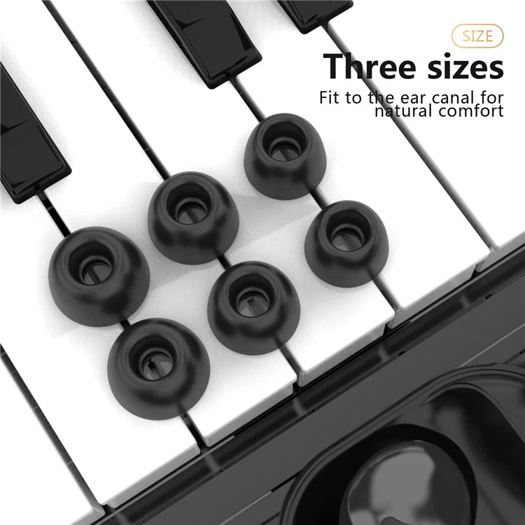 AHASTYLE PT168-B2 1 Pair For Samsung Galaxy Buds2 Pro Silicone Ear Tips Replacement Earphone Caps - Black / S