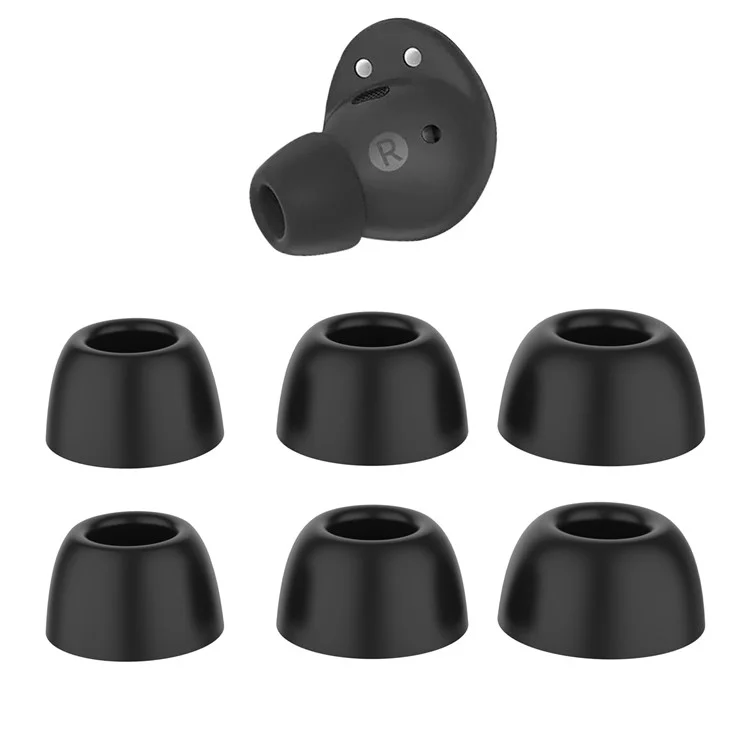 AHASTYLE PT168-B2 1 Pair For Samsung Galaxy Buds2 Pro Silicone Ear Tips Replacement Earphone Caps - Black / S
