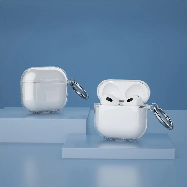 Für Beats Powerbeats Pro 2 Hülle TPU Kabellose Kopfhörer-Schutzhülle mit Karabiner - Transparent