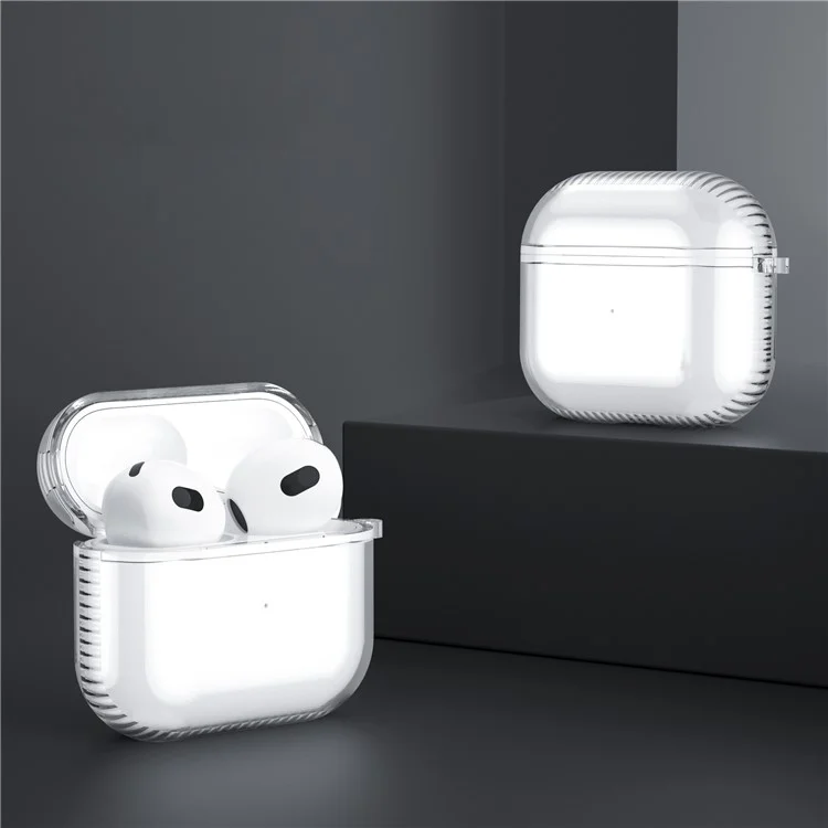 Für Beats Powerbeats Pro 2 Hülle TPU Kabellose Kopfhörer-Schutzhülle mit Karabiner - Transparent
