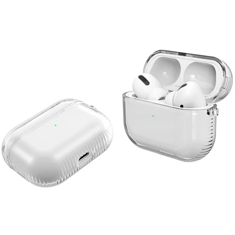 Für Beats Powerbeats Pro 2 Hülle TPU Kabellose Kopfhörer-Schutzhülle mit Karabiner - Transparent