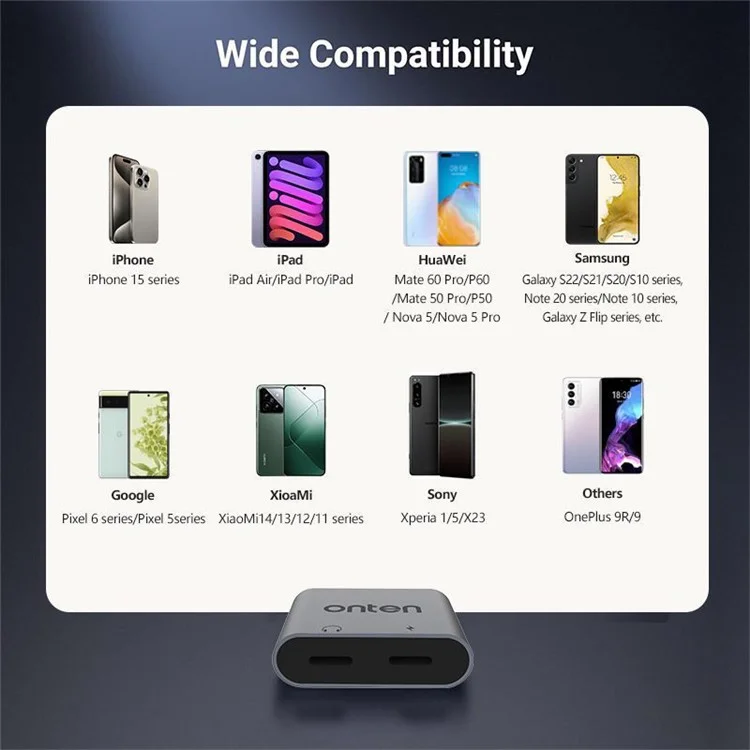 ONTEN OTN-289 USB-C zu USB-C Digital Audio + PD 30W Ladung USB-C Aluminium Legierung Adapter
