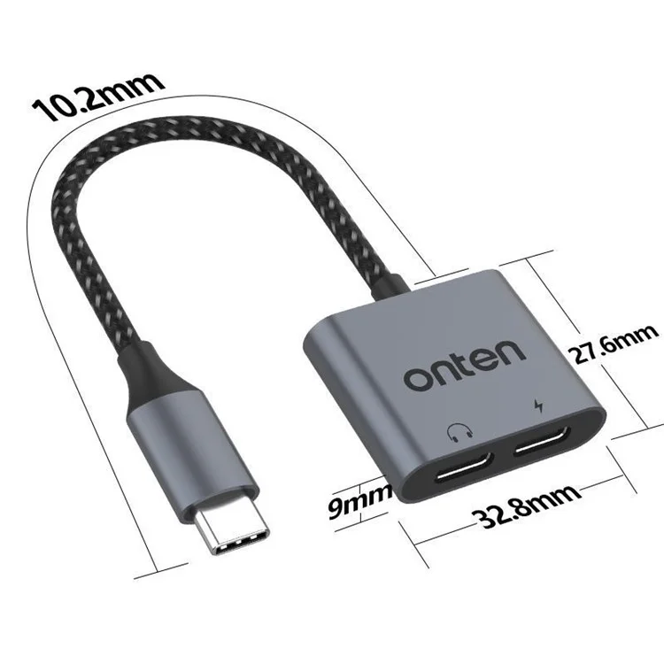 ONTEN OTN-289 USB-C zu USB-C Digital Audio + PD 30W Ladung USB-C Aluminium Legierung Adapter