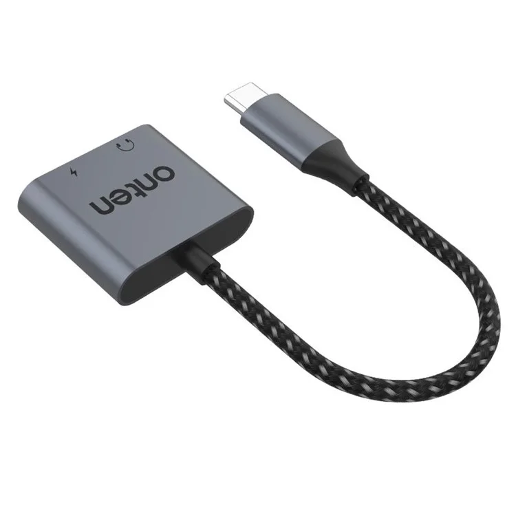 ONTEN OTN-290 USB-C zu USB-C Digital Audio + USB-C Ladegerät-Adapter aus Aluminium