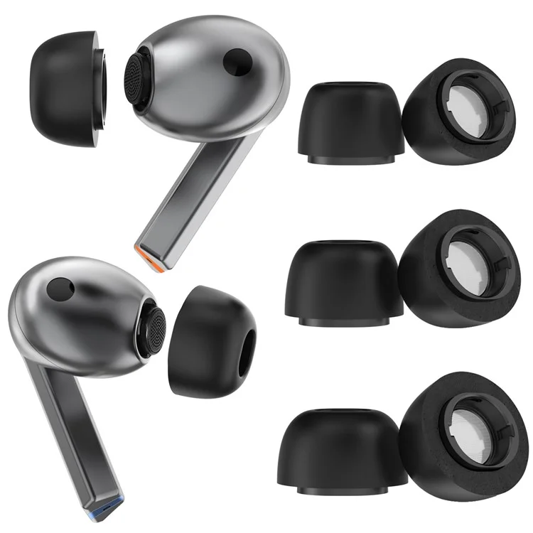 AHASTYLE WG168 3 Pares de Pontas de Ouvido de Silicone para Samsung Galaxy Buds3 Pro Fones de Ouvido Bluetooth, Tamanho: P + M + G - Preto
