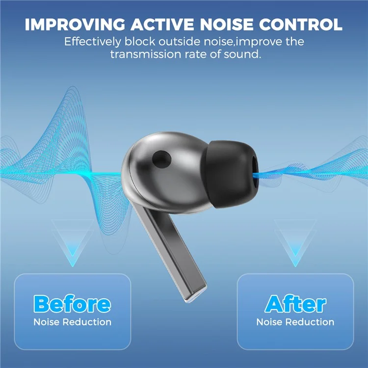 AHASTYLE WG168 1 Pairs For Samsung Galaxy Buds3 Pro Silicone Ear Tips Size S Bluetooth-Compatible Earbuds Caps - Black