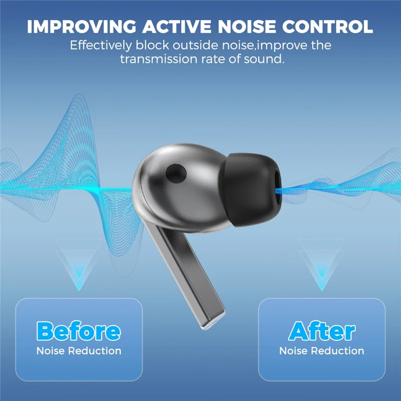 AHASTYLE WG168 3 Pairs For Samsung Galaxy Buds3 Pro Silicone Ear Tips Size M Bluetooth-Compatible Earbuds Caps - Black