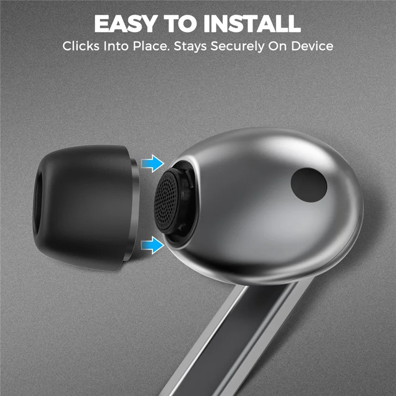 AHASTYLE WG168 3 Pairs For Samsung Galaxy Buds3 Pro Silicone Ear Tips Size M Bluetooth-Compatible Earbuds Caps - Black