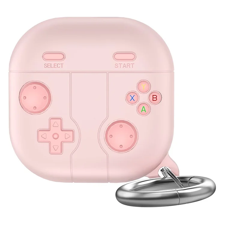 AHASTYLE LC13 Earbuds Case For Samsung Galaxy Buds Pro / Buds Live / Buds2 / Buds2 Pro / Buds FE , Gaming Design Silicone Cover - Pink