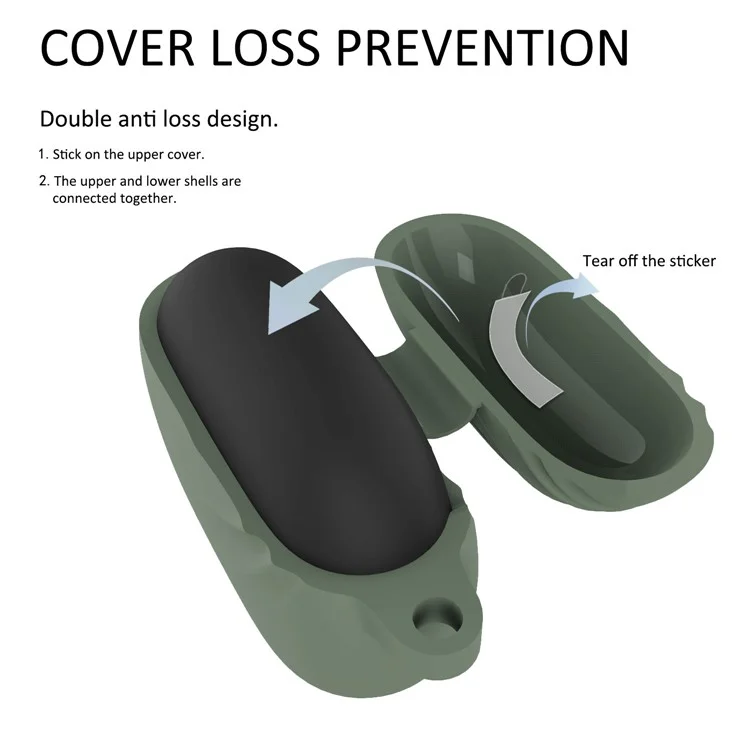 Couverture D'écoute Bluetooth à Carter de Protection en Silicone à L'épreuve du Choc Pour Amortir Pour Les Bourgeons de Studio - Vert de Minuit