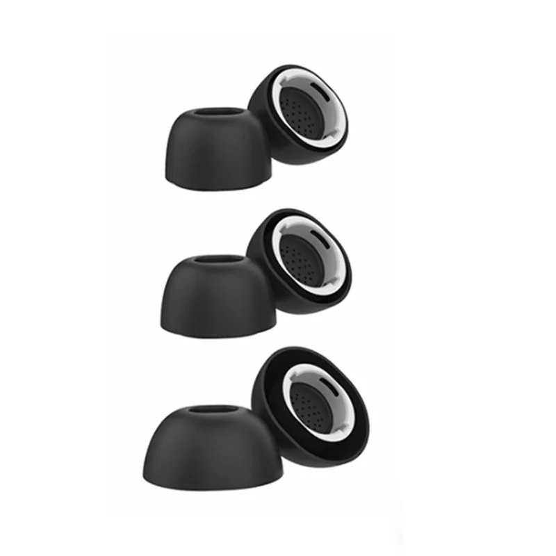 AHASTYLE WG173 3 пары размера M силиконовые насадки для наушников Samsung Galaxy Buds3 Pro, совместимых с Bluetooth - Черный