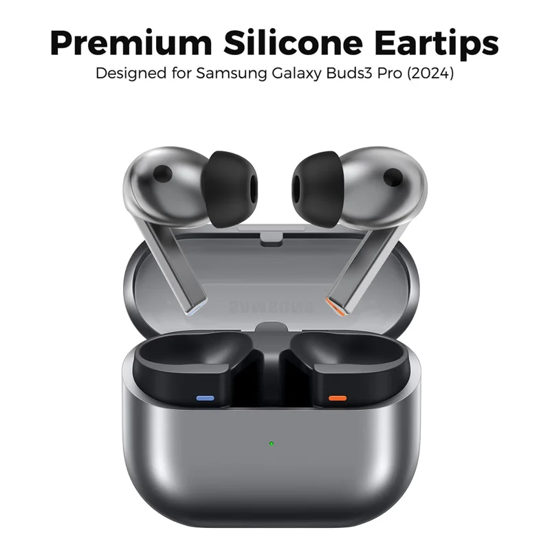 AHASTYLE WG173 3 пары размера M силиконовые насадки для наушников Samsung Galaxy Buds3 Pro, совместимых с Bluetooth - Черный