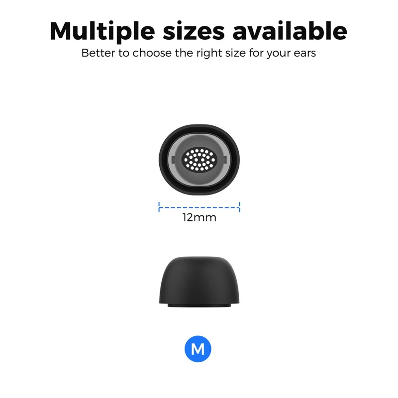 AHASTYLE WG173 3 пары размера M силиконовые насадки для наушников Samsung Galaxy Buds3 Pro, совместимых с Bluetooth - Черный