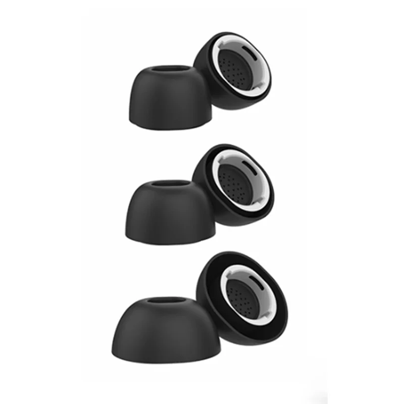 AHASTYLE WG173 3 Pairs Size S Silicone Eartips for Samsung Galaxy Buds3 Pro Bluetooth-Compatible Earbuds Replacement Tips - Black