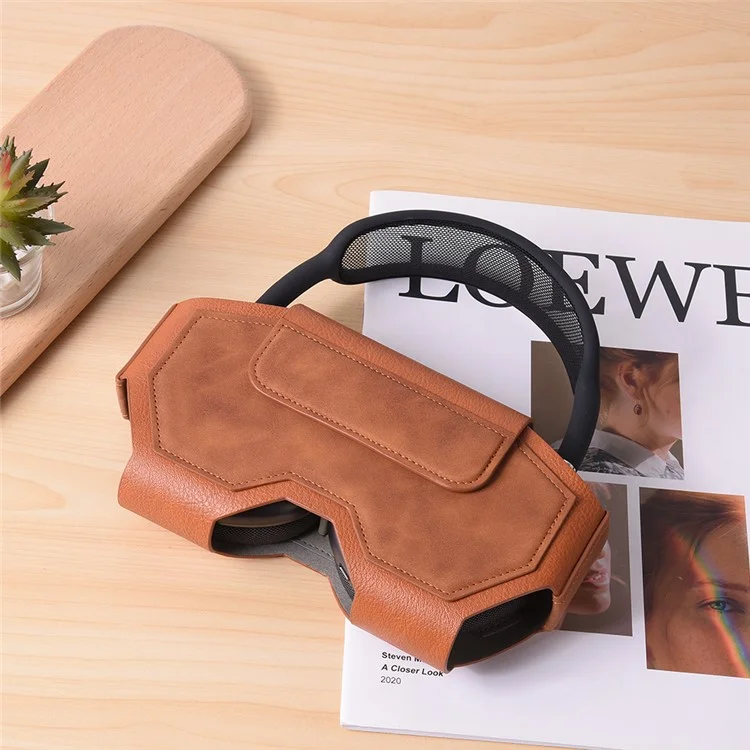 For AirPods Max Headphones Case Business Vintage Style PU Leather Protective Cover - Brown