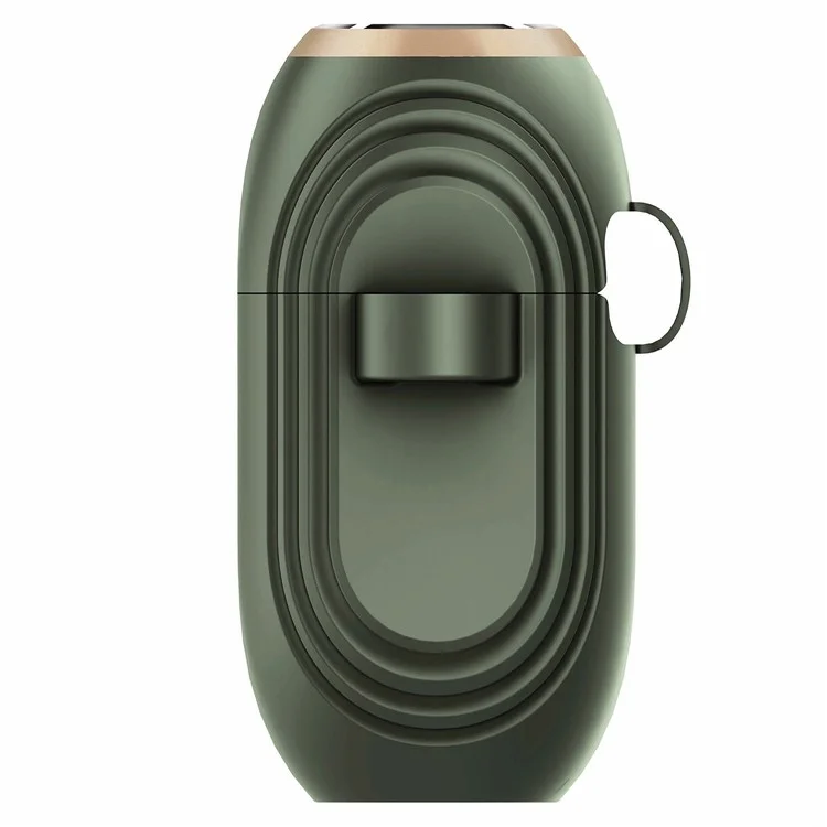 Dirose A20 Silikon + Aluminiumlegierung Scharfschütze Schutzhülle Mit Carabiner Für Apple Airpods Pro - Mitternacht Grün