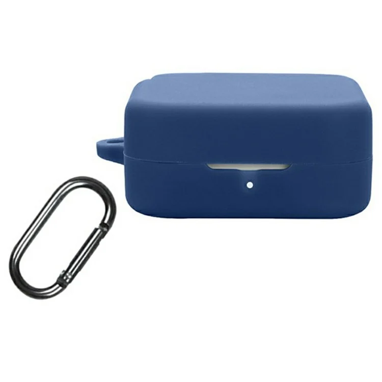 For Nothing CMF Buds 2a Silicone Case Wireless Earphones Protective Cover with Anti-Lost Buckle - Dark Blue