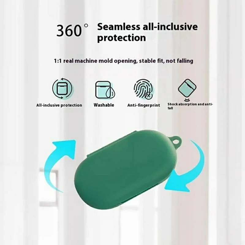 Custodia in silicone per QCY Crossky R70 Cuffie wireless Copertura protettiva con fibbia antifurto - Verde nerastro