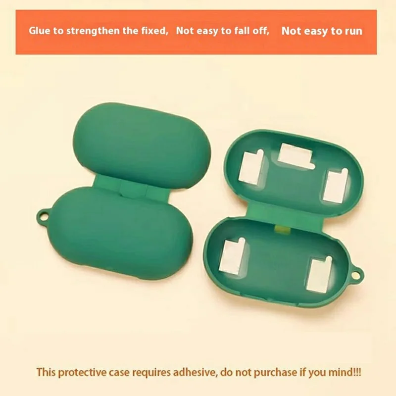 Custodia in silicone per QCY Crossky R70 Cuffie wireless Copertura protettiva con fibbia antifurto - Verde nerastro