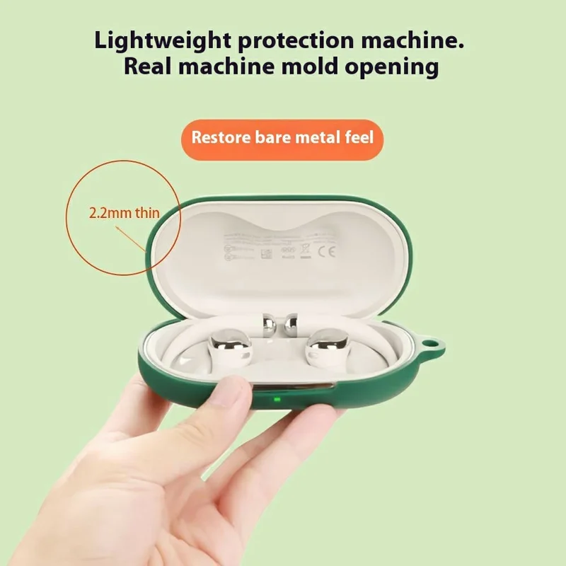Custodia in silicone per QCY Crossky R70 Cuffie wireless Copertura protettiva con fibbia antifurto - Verde nerastro