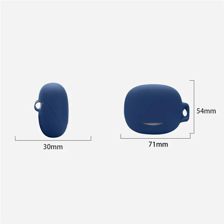 Чехол для беспроводных наушников QCY MeloBuds N50 из силикона с противоугонной застежкой - темно-синий