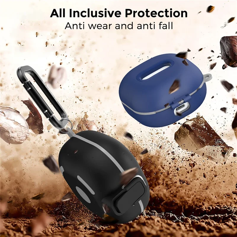 AHASTYLE WG128 Earbuds Case For Samsung Galaxy Buds Pro / Buds Live / Buds2 / Buds2 Pro / Buds FE , Switch Key TPU Protective Cover - Black