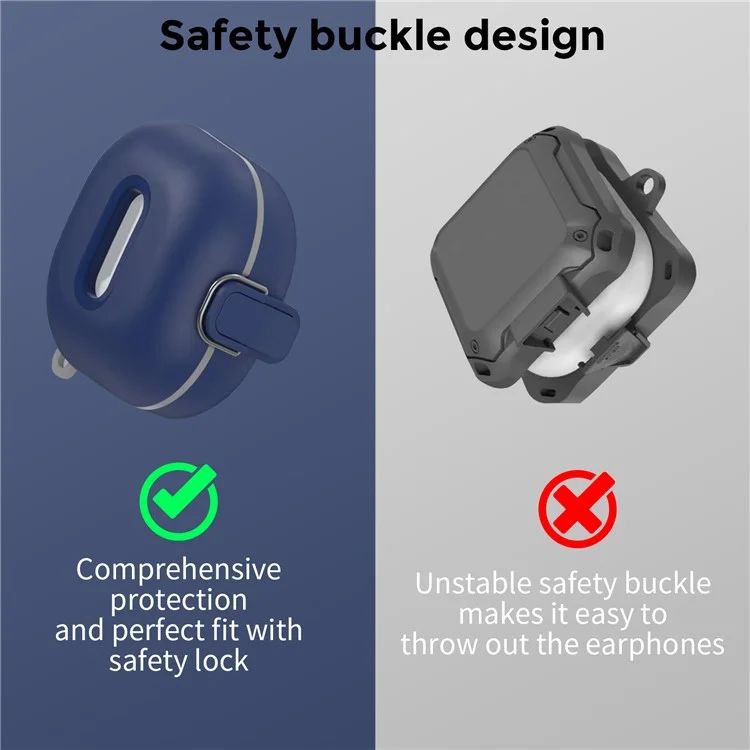 AHASTYLE WG128 Earbuds Case For Samsung Galaxy Buds Pro / Buds Live / Buds2 / Buds2 Pro / Buds FE , Switch Key TPU Protective Cover - Black