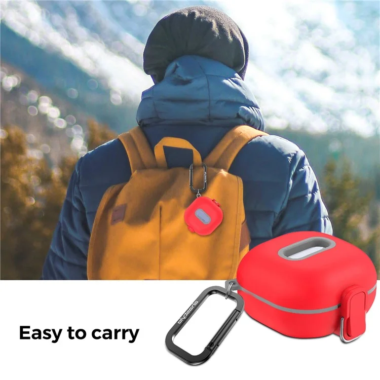 AHASTYLE WG128 Earbuds Case For Samsung Galaxy Buds Pro / Buds Live / Buds2 / Buds2 Pro / Buds FE , Switch Key TPU Protective Cover - Red