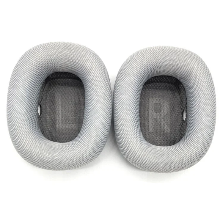 1 Pair for Apple AirPods Max Replacement Ear Pads Breathable Mesh Cloth Memory Foam Cushions - Silver