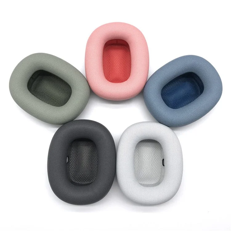 1 Pair for Apple AirPods Max Replacement Ear Pads Breathable Mesh Cloth Memory Foam Cushions - Silver