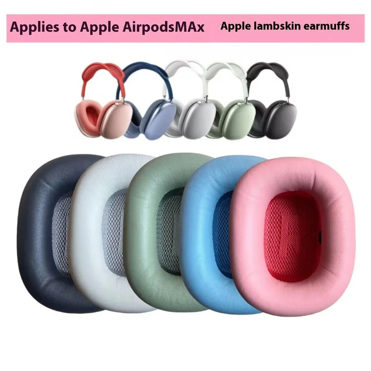 1 Pair for Apple AirPods Max Sheepskin Ear Cushions Magnetic Memory Foam Replacement Earpads - Dark Grey