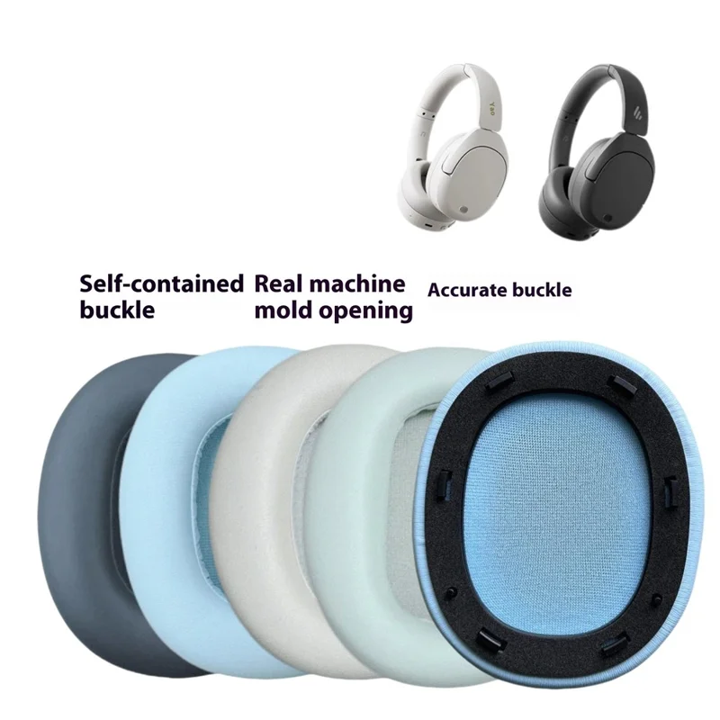 1 Pair for Edifier W830NB Replacement Ear Pads Noise Cancelling Headphone Protein Leather Cushions - Cyan
