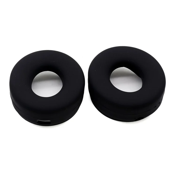 1 Pair Silicone Cushion Protective Cover Ear Pads for Beats Solo3 Wireless Bluetooth-compatible Headphone - Black