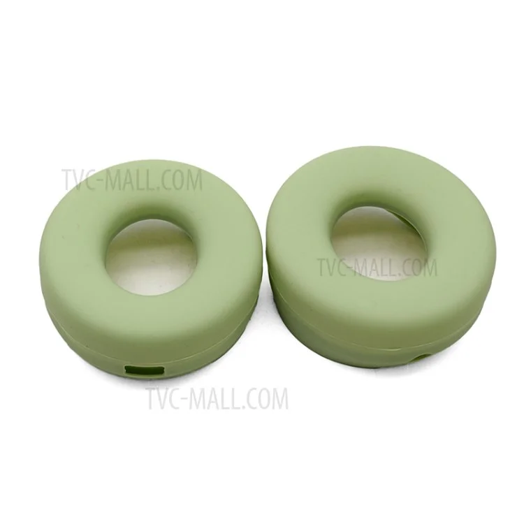 1 Pair Silicone Cushion Protective Cover Ear Pads for Beats Solo3 Wireless Bluetooth-compatible Headphone - Avocado Green
