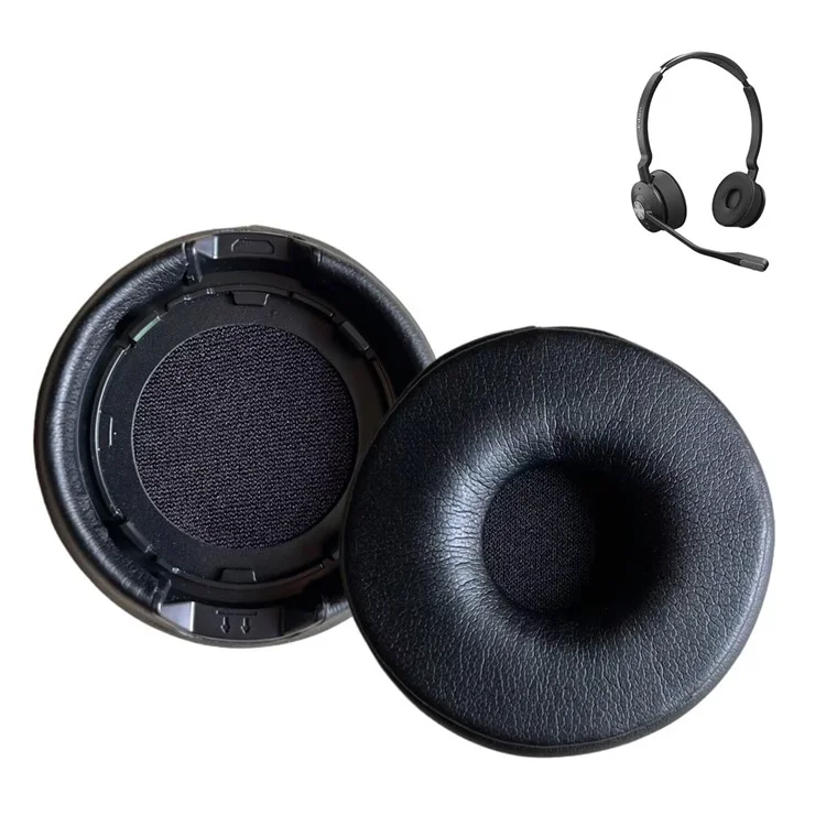 1 Par de Almofadas de Ouvido para Headset Jabra Engage 55 / 65 / 75 - Substituição de Almofadas em Couro Sintético