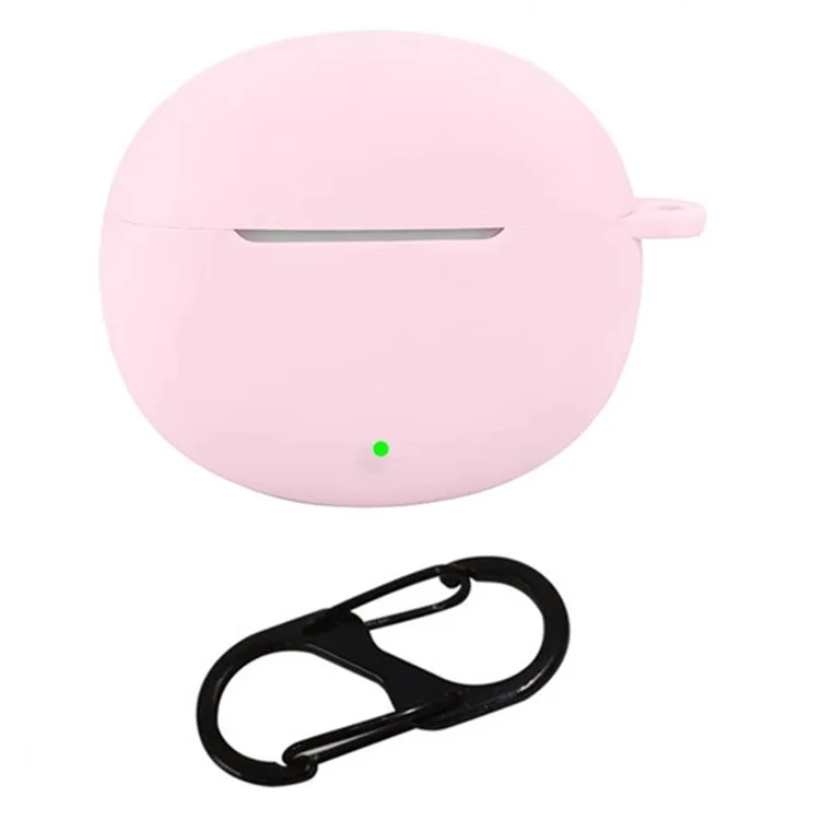 For Honor Earbuds X8 Silicone Case Wireless Earphones Protective Cover with Anti-Lost Buckle - Pink