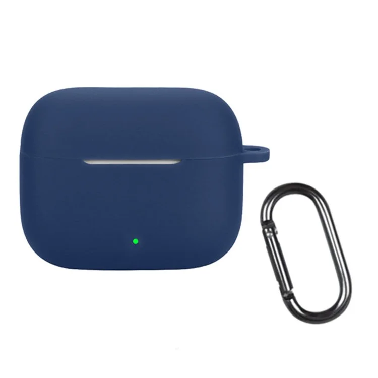 Étui en silicone pour écouteurs sans fil Oppo Enco Buds3 Pro avec boucle anti-perte - Bleu foncé